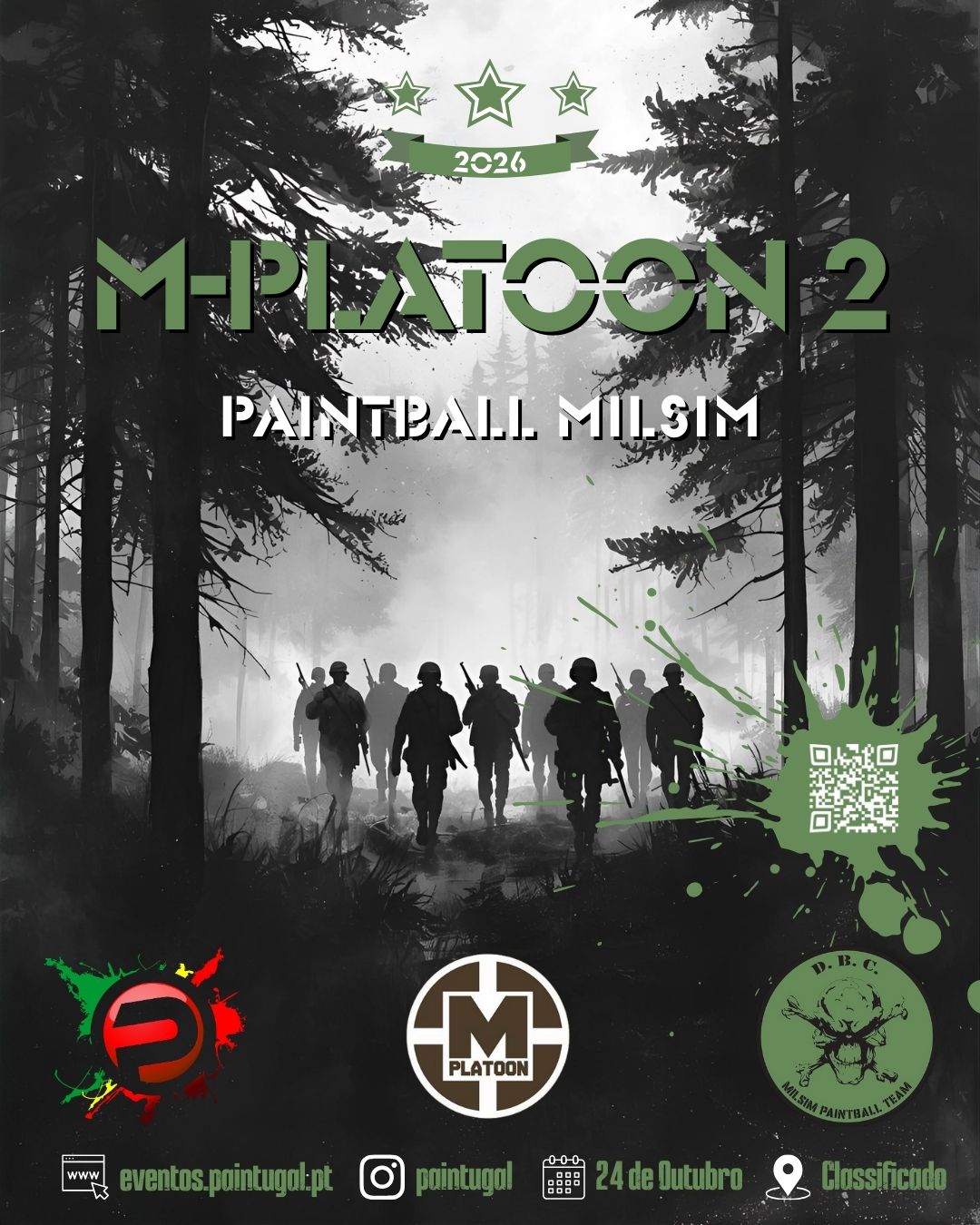 Jogadores de paintball em simulação militar 2 de 2026 da Paintugal